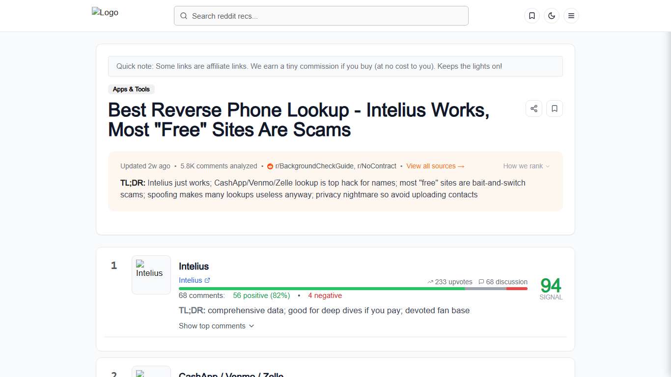 Best Reverse Phone Lookup 2026 - Reddit Reviews RedRecs